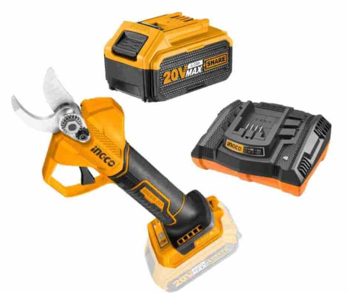 SET Foarfeca de gradina cu acumulator – INGCO